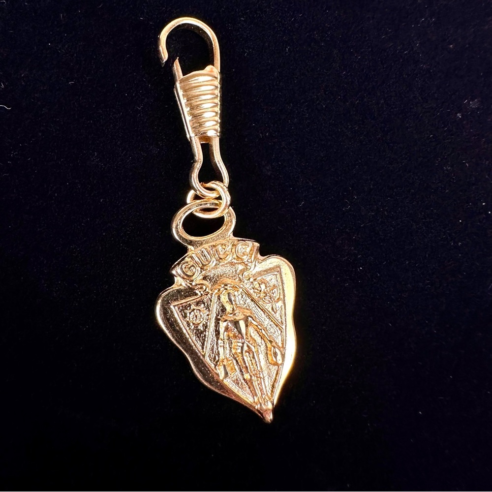 Gucci zipper pull vintage charm on chain necklace BEAUTIFUL!